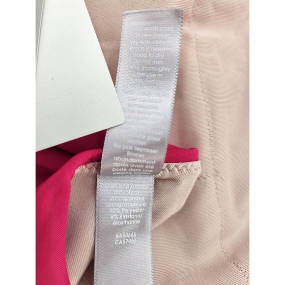 Chelsea 28 High Neck Scalloped One Piece Swimsuit Pink Size Large New - Picture 11 of 12